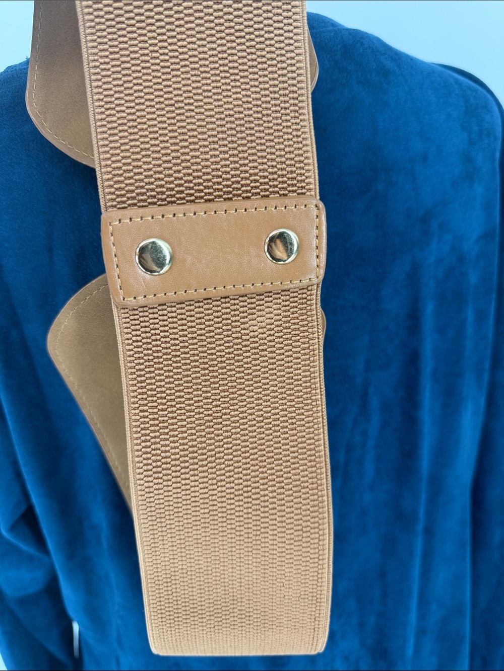 Women’s Western Double Buckle Corset Waist Belt M/L Tan Gold Boho - Picture 7 of 7
